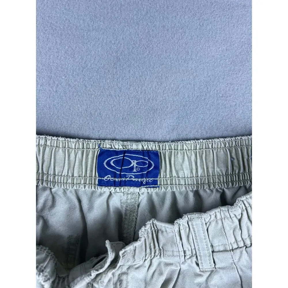VINTAGE OP Ocean Pacific Tan Shorts Large Cotton Elastic Waist 90's